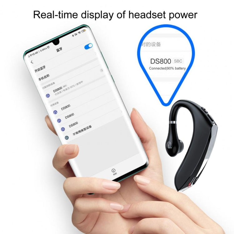 Écouteurs Bluetooth 5.0 universels DS800, style sport, sans fil, avec boîtier de chargement (noir et rouge)